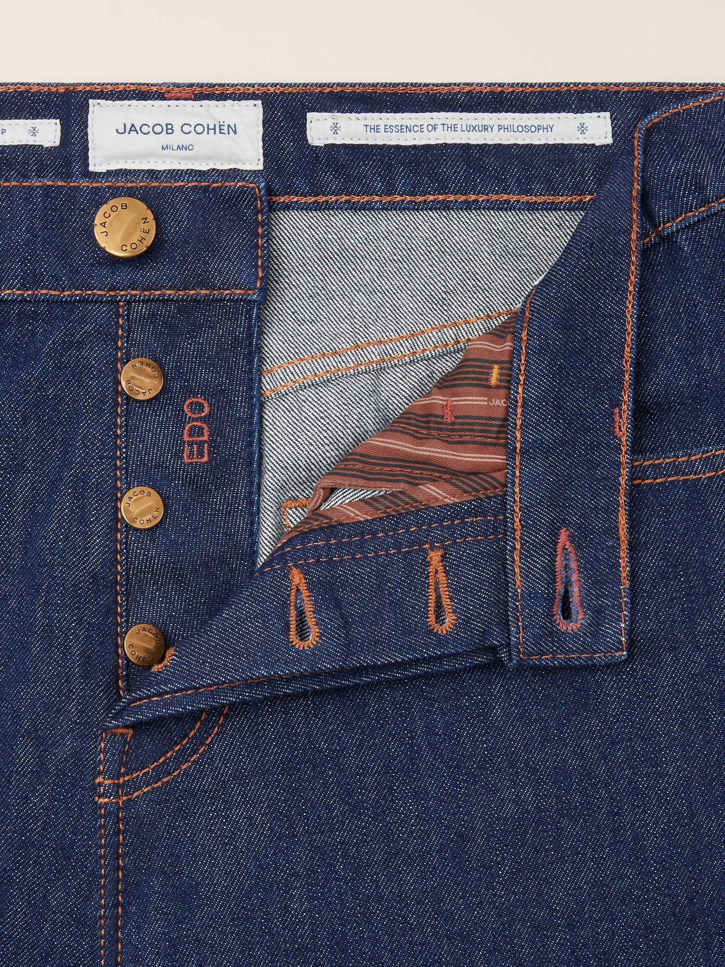 PANT 5 PKT REGULAR STRAIGHT MEDIUM RISE FIT EDO DENIM BLUE ( 12 OZ) RINSE - Image 5