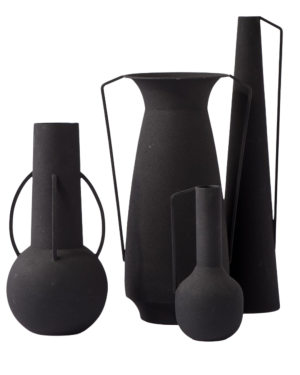 VASES ROMAN BLACK SET 4