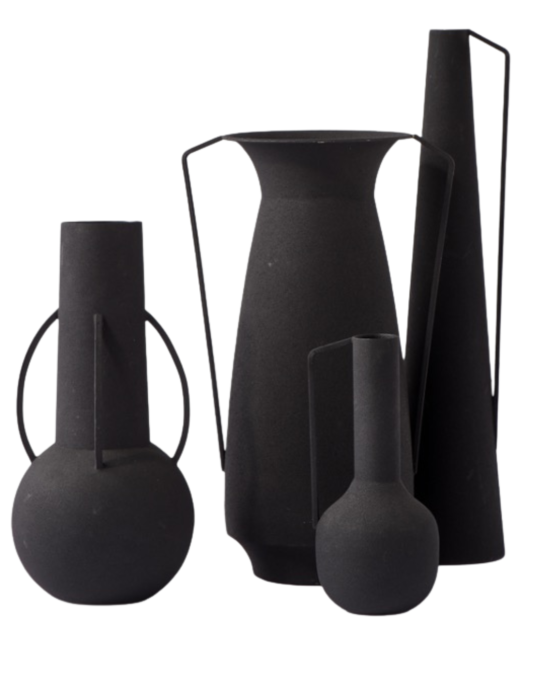 VASES ROMAN BLACK SET 4