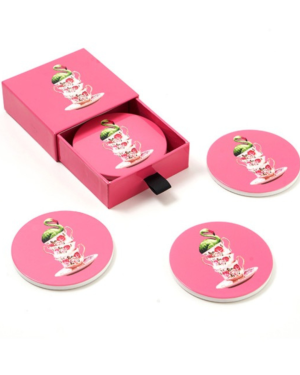 SET DE 4 DESSOUS-DE-VERRE EN CլRAMIQUE FLAMINGTEA