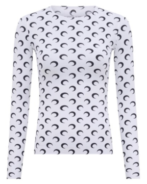 MOON PRINTED JERSEY LS CREWNECK TOP