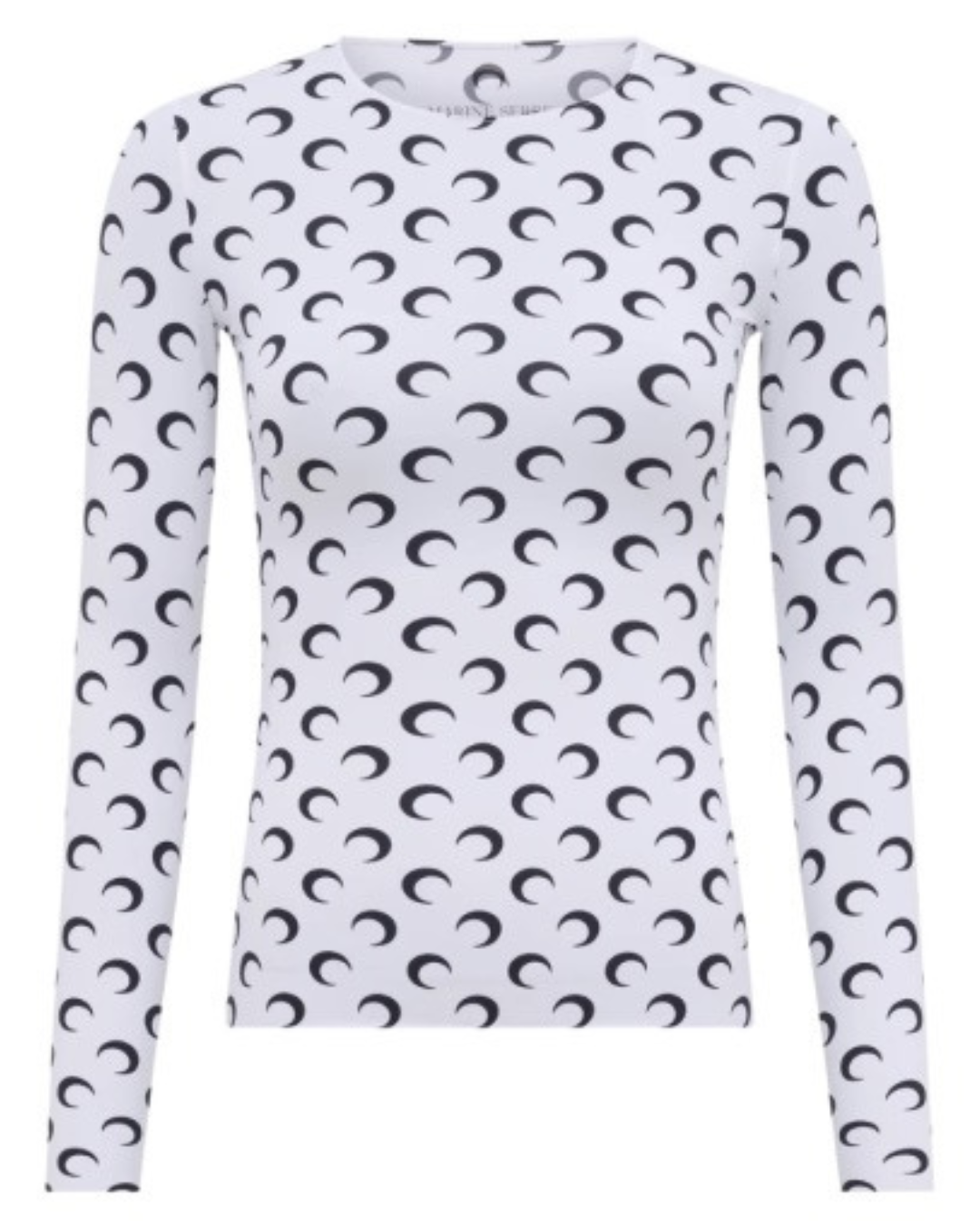MOON PRINTED JERSEY LS CREWNECK TOP