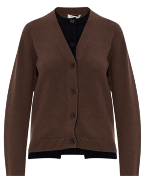 CONTRAST LAYERED CARDIGAN