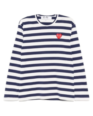 U T-SHIRT STRIPE EMBLEM X RHINESTONE