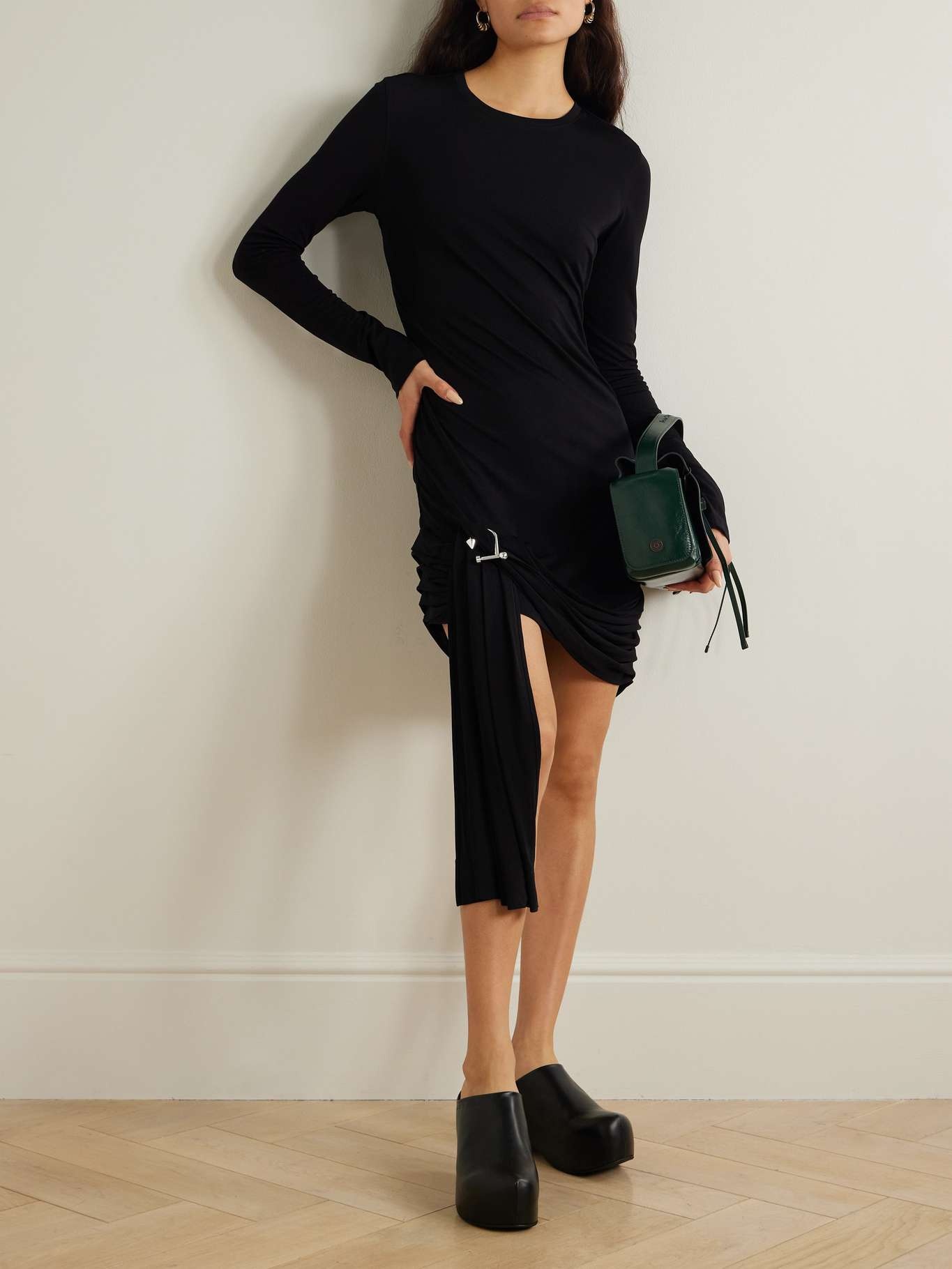 DRAPED HEM LONG SLEEVE DRESS - Image 2