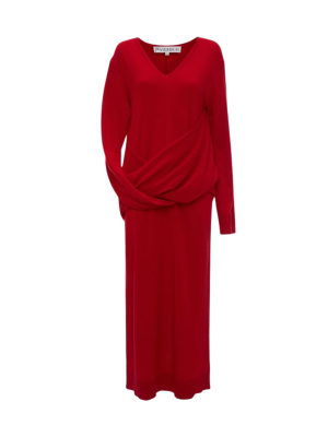 DRAPE FRONT ASYMMETRIC DRESS