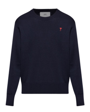 CREWNECK SWEATER WITH CONTRASTED AMI DE COEUR