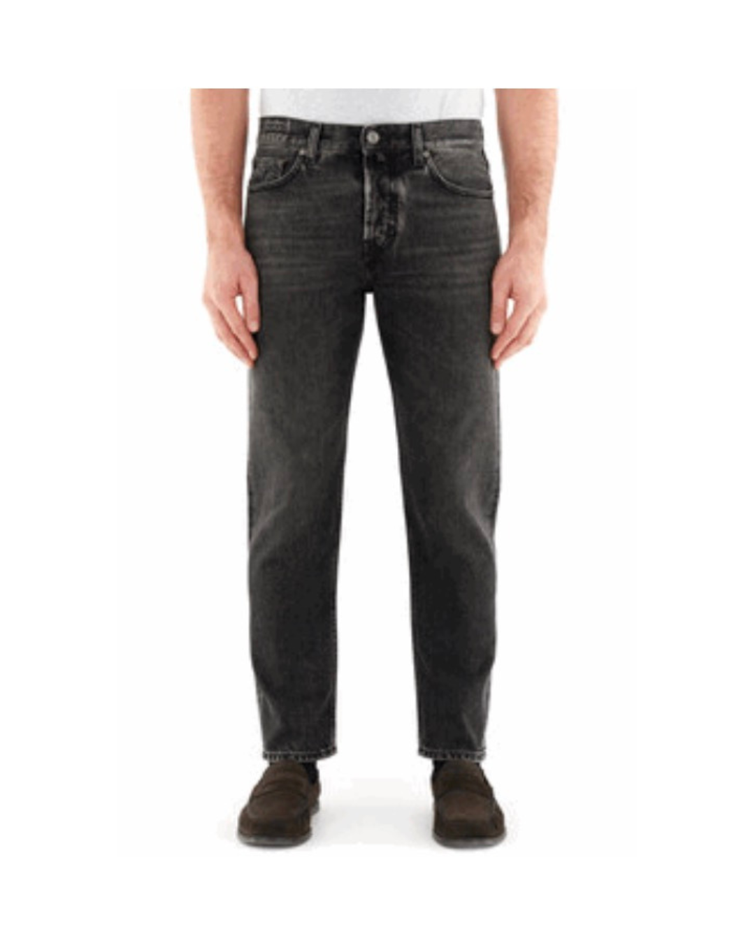 PANT 5 PKT CROPPED REGULAR MEDIUM RISE TAPERED LEG JUDE DENIM BLACK (12 OZ ) VINTAGE