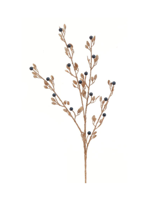 96cm Gold Spray w/ Blue Berries