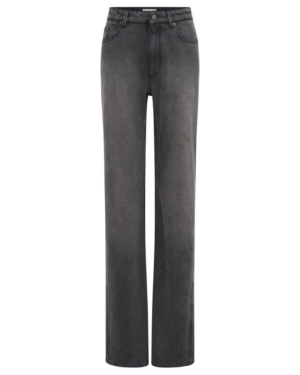 MOON LASER GREY WASH DENIM HIGH-WAIST FLARE JEANS