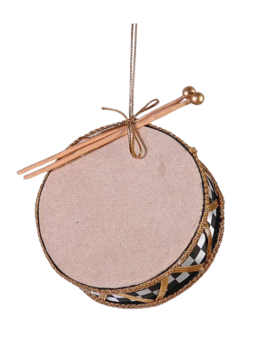 13cm Black/Gold Drum Ornament