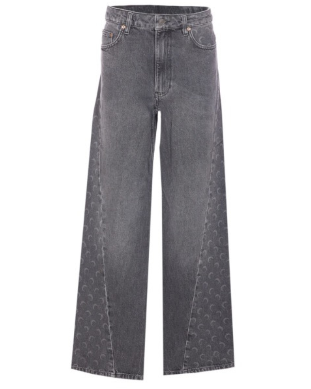 MOON LASER GREY WASH DENIM BAGGY JEANS