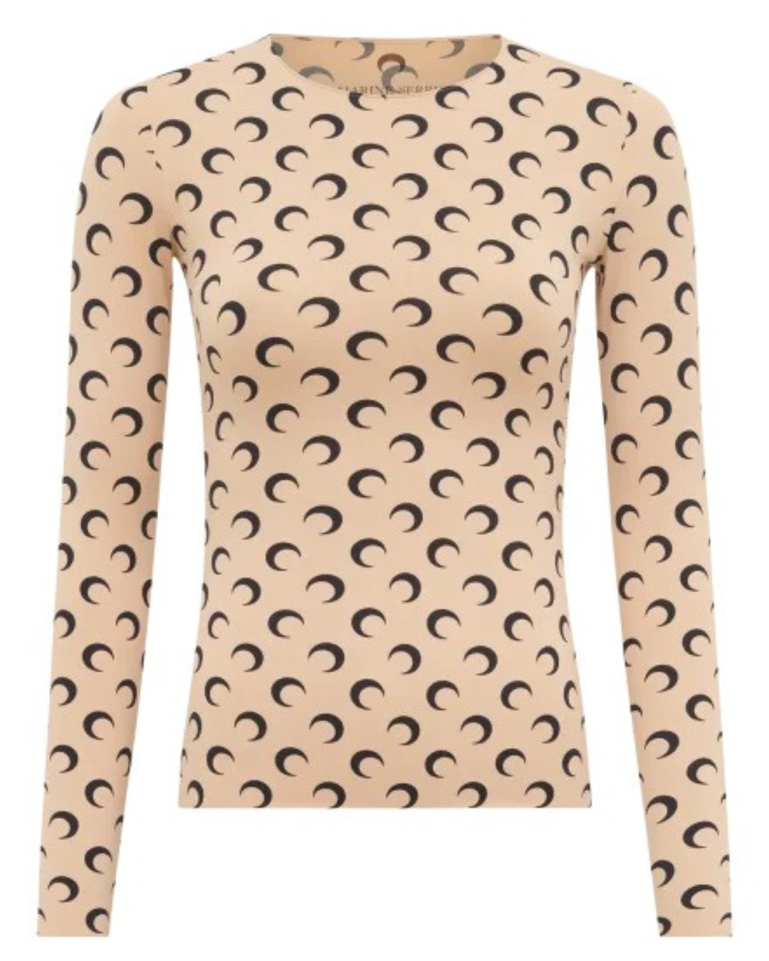 MOON PRINTED JERSEY LS CREWNECK TOP