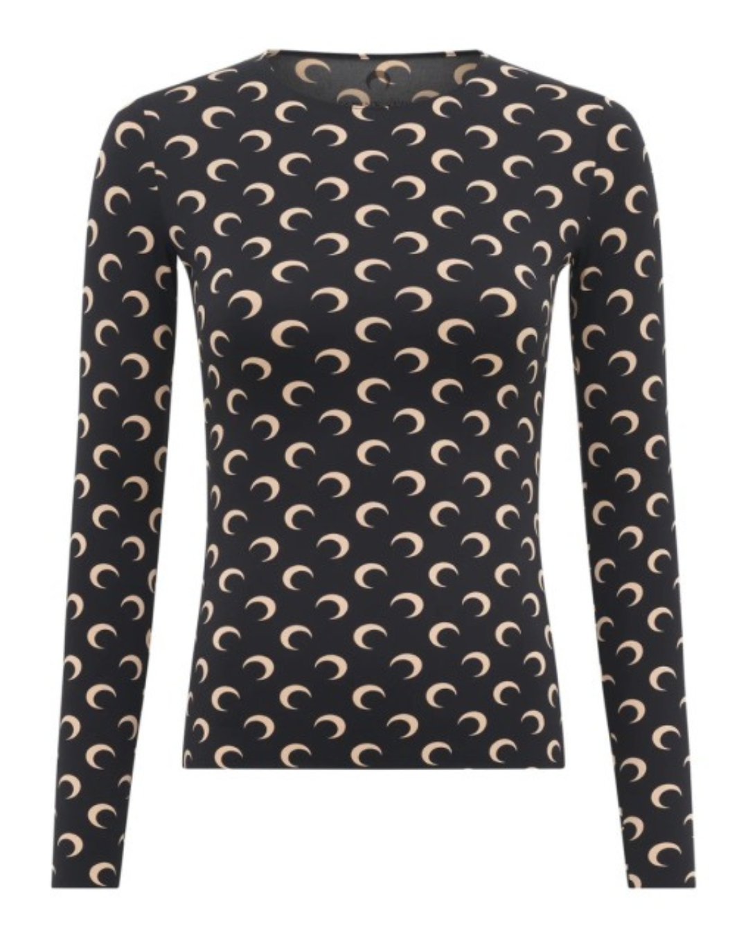 MOON PRINTED JERSEY LS CREWNECK TOP