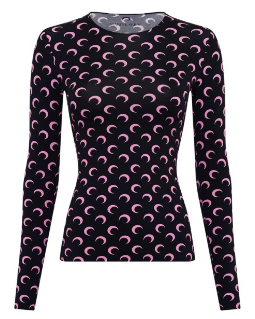 MOON PRINTED JERSEY LS CREWNECK TOP