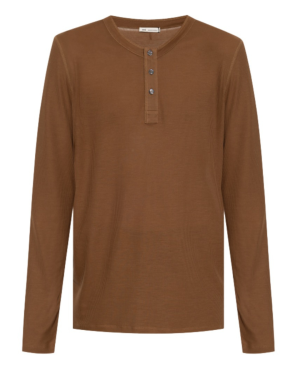 LONG SLEEVE TSHIRT WITH BUTTONED PLACKET