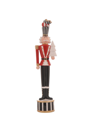 45cm Polyresin Standing Soldier w/ Christmas Tree