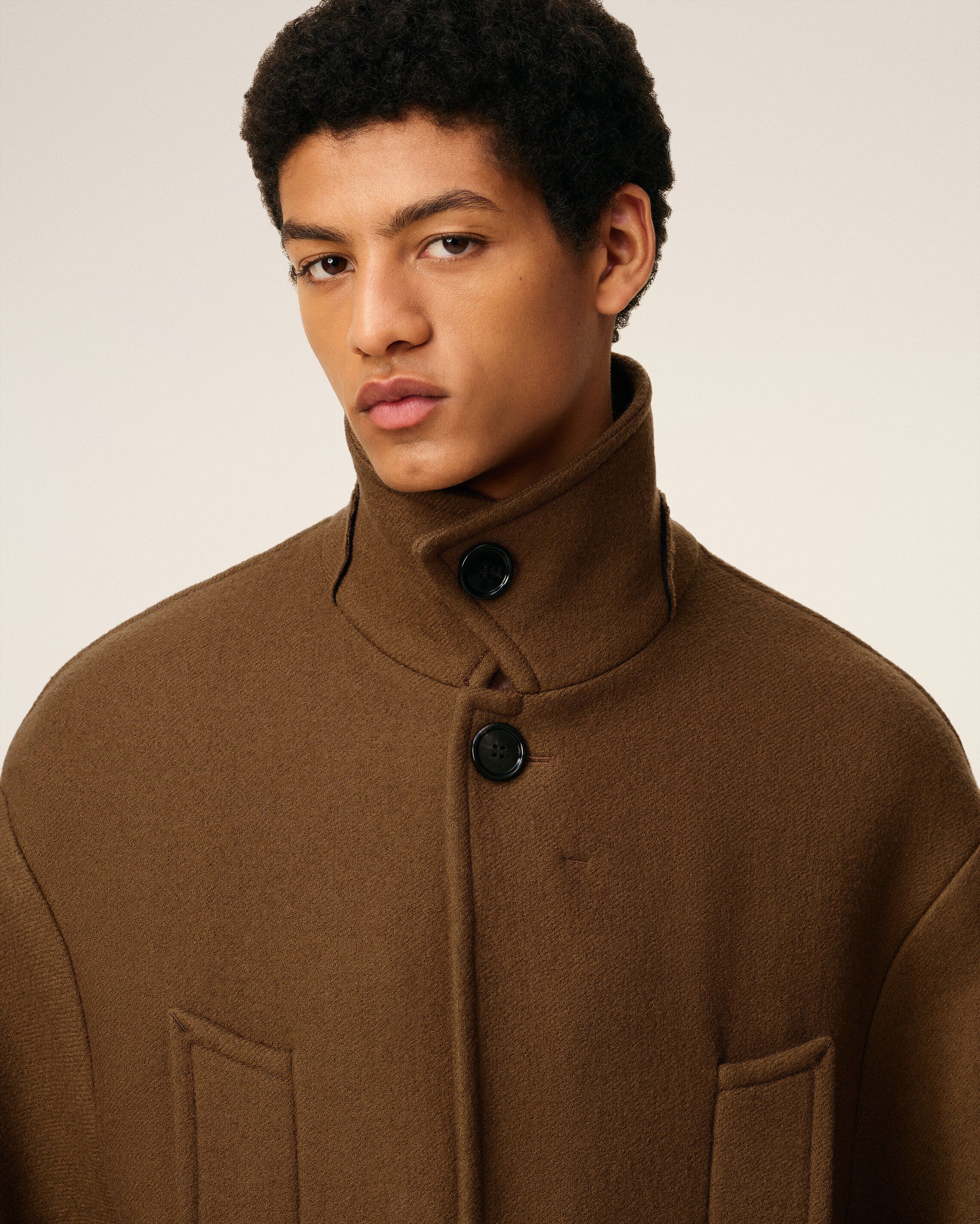 PEA COAT WITH HIGH COLLAR - Image 4