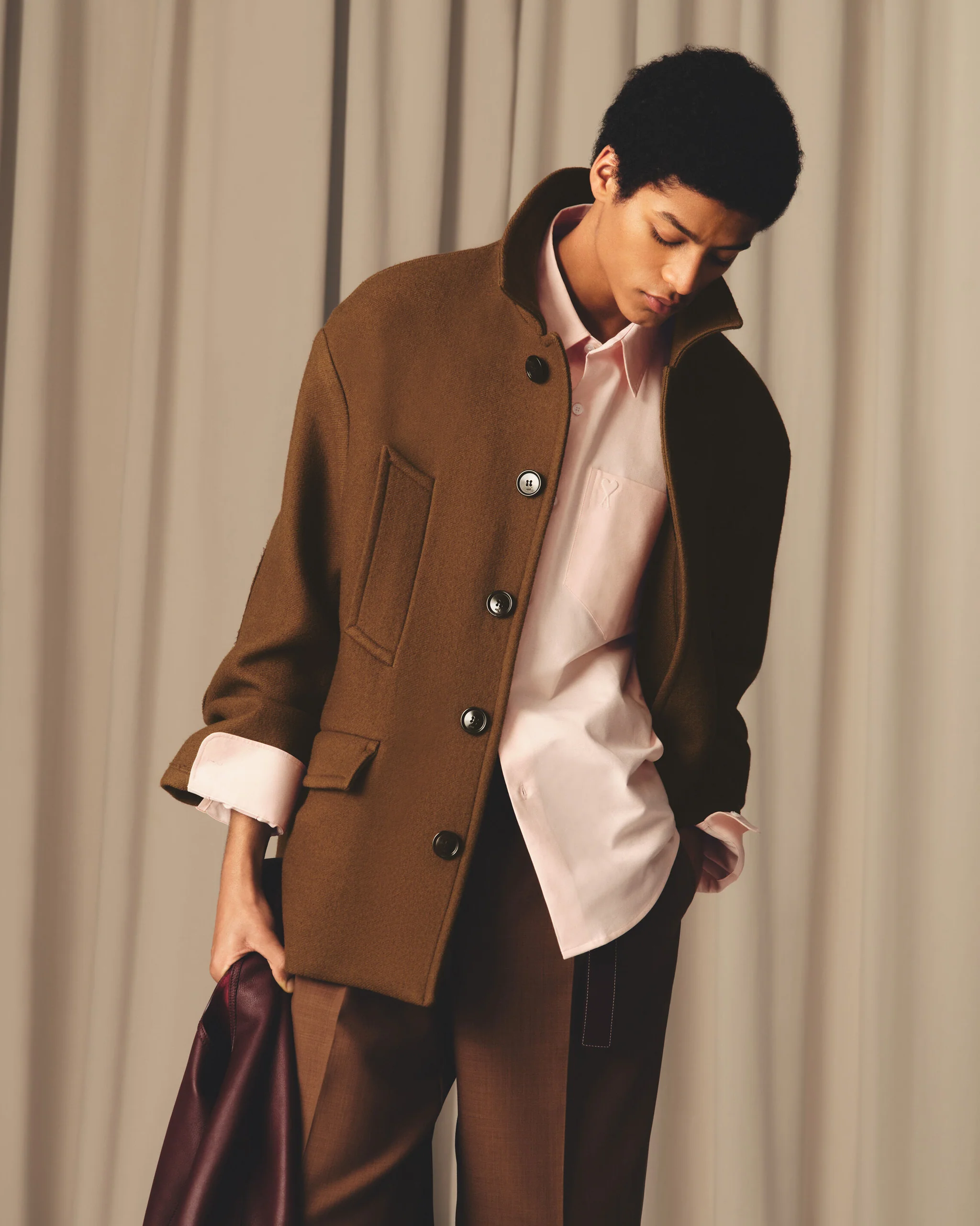 PEA COAT WITH HIGH COLLAR - Image 6