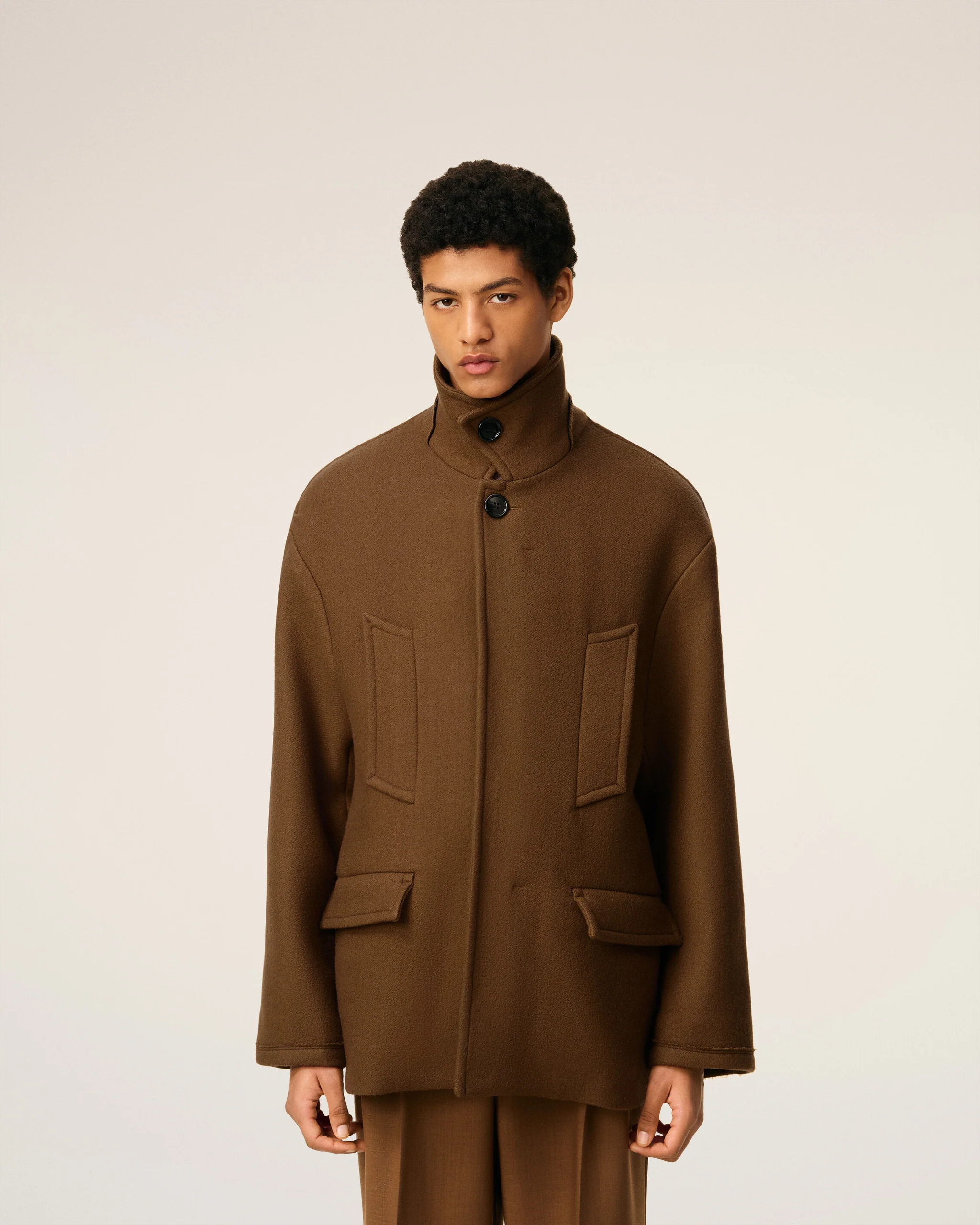 PEA COAT WITH HIGH COLLAR - Image 5
