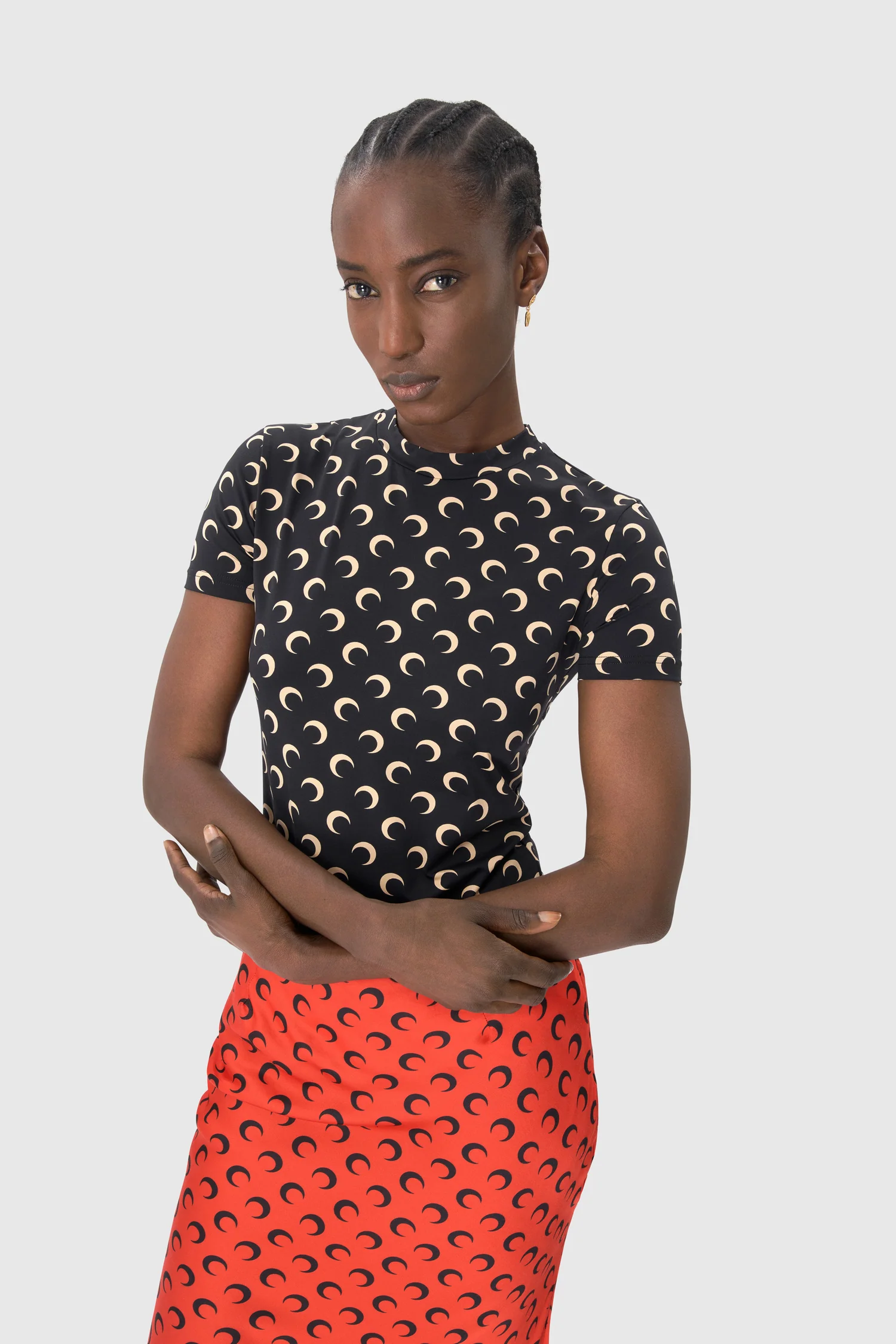 MOON PRINTED JERSEY LS CREWNECK TOP - Image 3