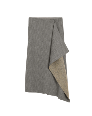 MIDI WRAPPED SKIRT WITH RAW EDGE FINISHING