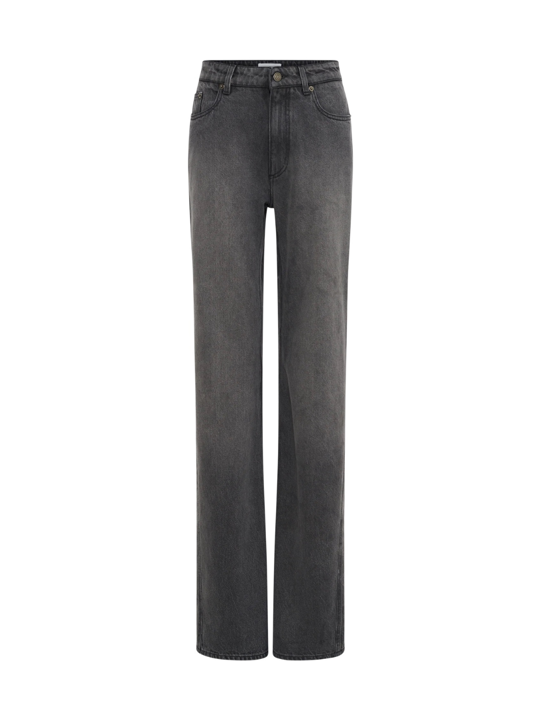 MOON LASER GREY WASH DENIM HIGH-WAIST FLARE JEANS - Image 2