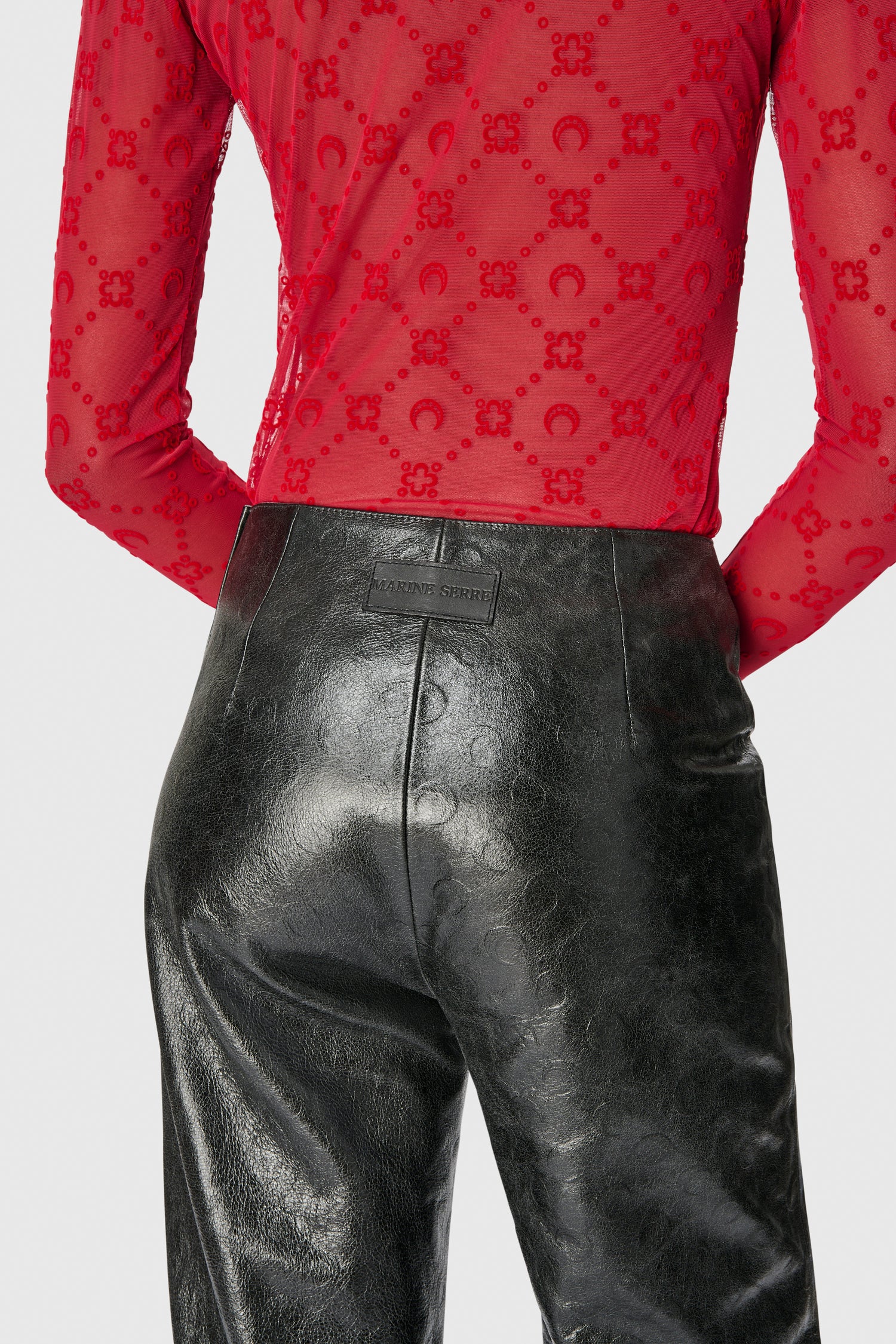 MOONOGRAM MESH FLOCK LS HIGHNECK TOP - Image 4