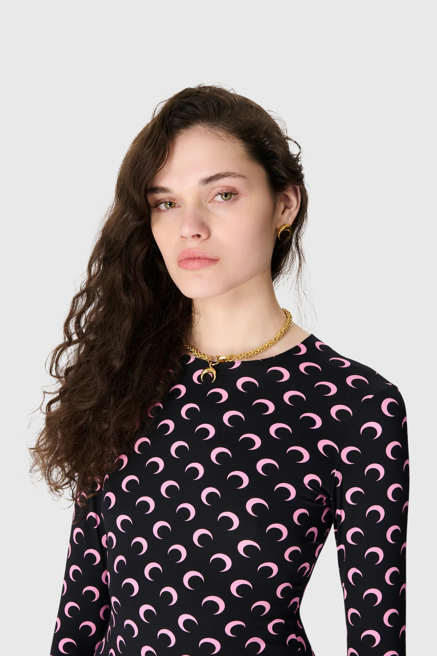 MOON PRINTED JERSEY LS CREWNECK TOP - Image 3