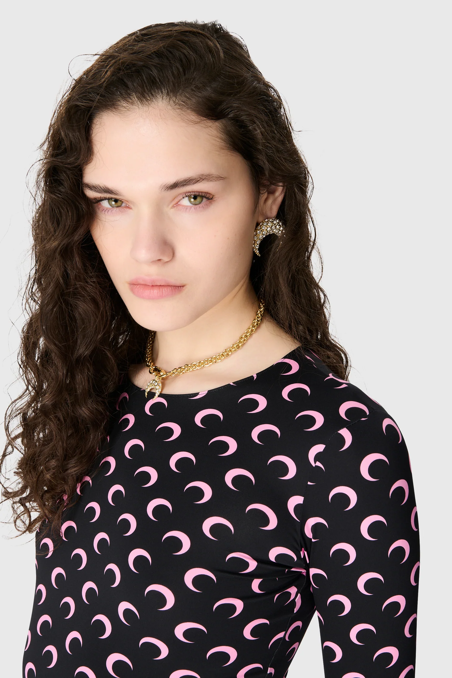 MOON PRINTED JERSEY LS CREWNECK TOP - Image 4