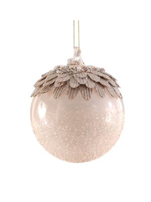 10cm Glass gold pinecone ball