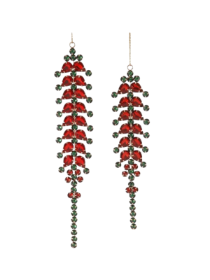 22cm Red & Green Rhinestone Drop Orn