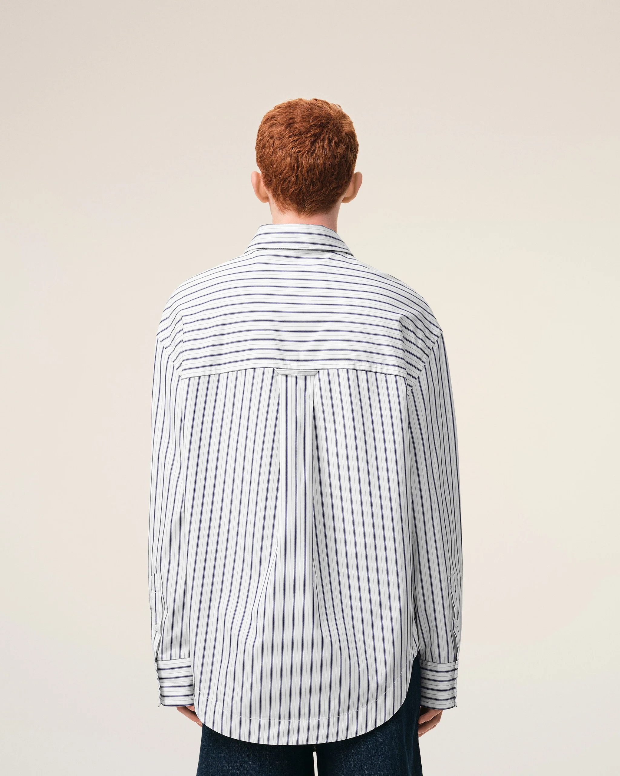 LONG SLEEVE WIDE SHIRT WITH SHARP COLLAR AND EMBOSSED AMI DE COEUR - Image 5