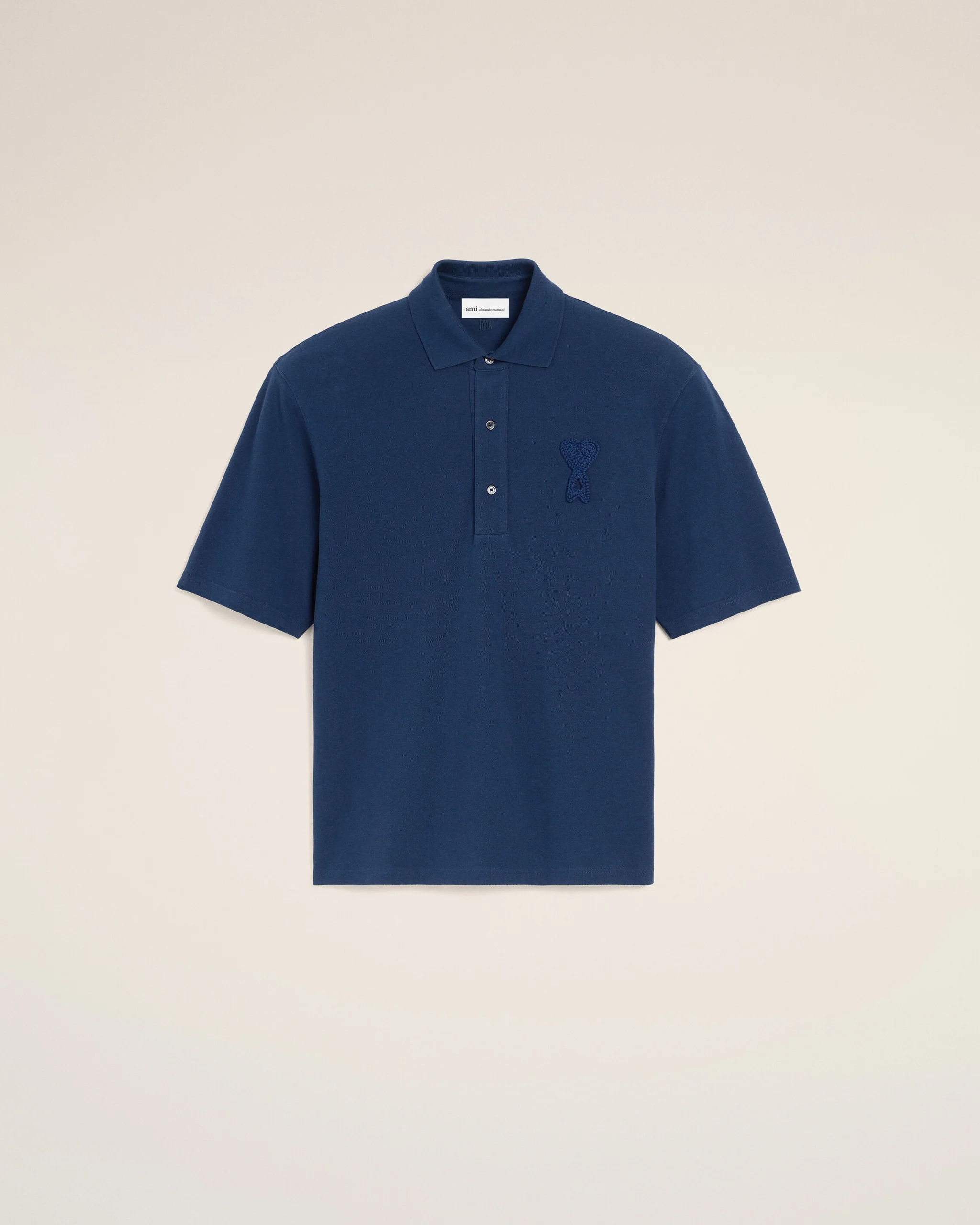 BOXY FIT POLO WITH AMI DE COEUR KNITTED PATCH