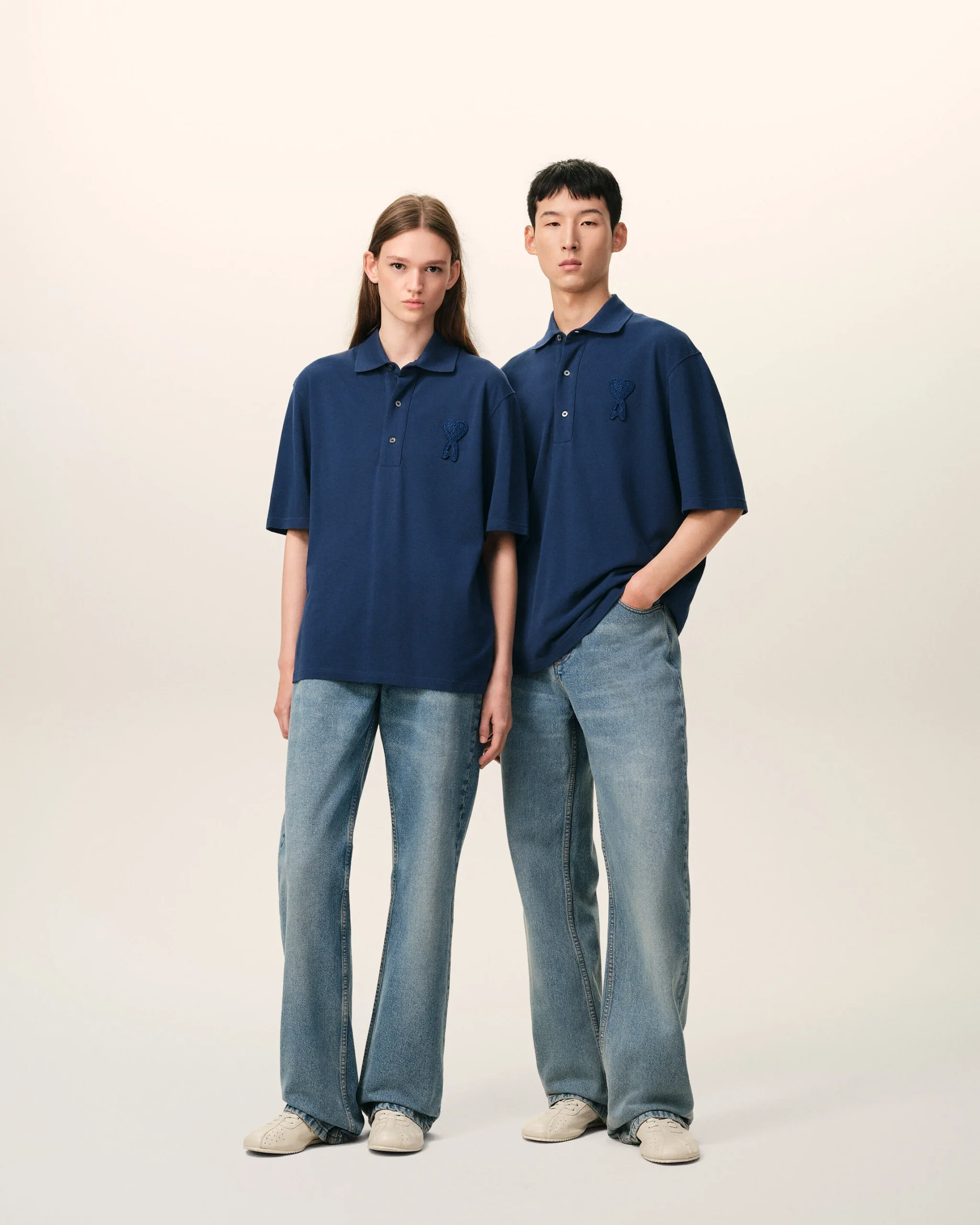 BOXY FIT POLO WITH AMI DE COEUR KNITTED PATCH - Image 2
