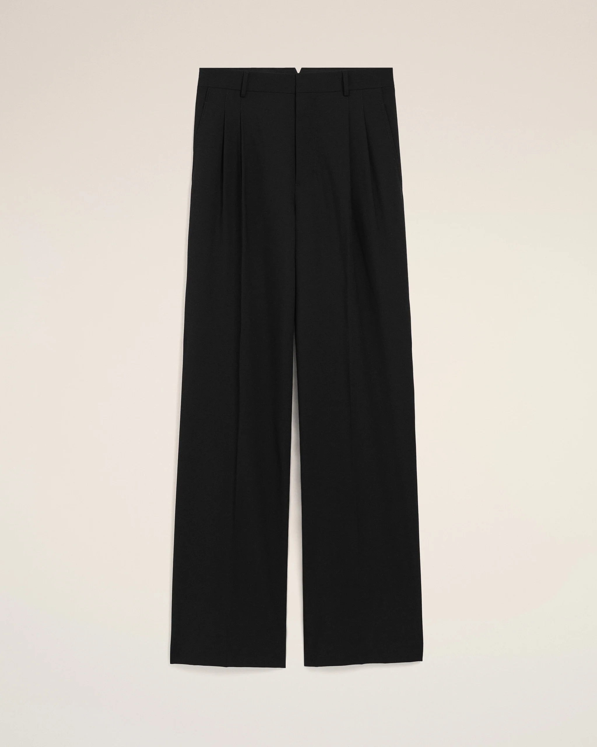 LOW WAIST WIDE TROUSERS WITH TWO PLEATS