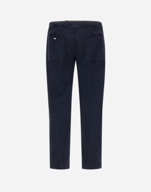 Back view of dark navy jeans showing two rear pockets.